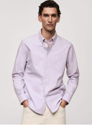 تصویر پیراهن مردانه صورتی منگوMANGO Man | 77014442 اورجینال 