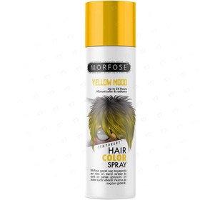 تصویر اسپری رنگ مو مورفوس مدل YELLOW MOOD حجم 150 میلی لیتر Morfose Temporary Hair Colour Spray YELLOW MOOD 150ml