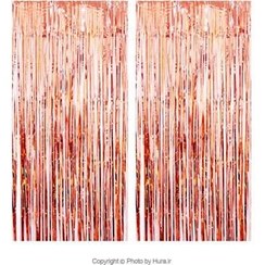 تصویر پرده تزیینی متالایز رزگلد 1*2 متر 