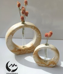 تصویر گلجا حلقه ای طرح سنگ - کوچک / صورتی 