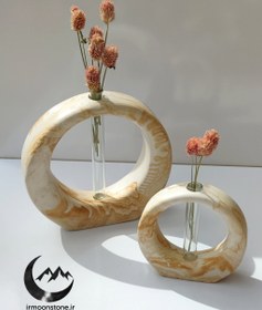 تصویر گلجا حلقه ای طرح سنگ - بزرگ / یاسی 