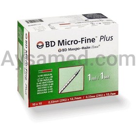 تصویر سرنگ انسولین بی دی مدل Micro-Fine plus حجم 1 میلی لیتر 100 واحدی بسته 100 عددی BD Micro-Fine Insulin Syringe 1ml