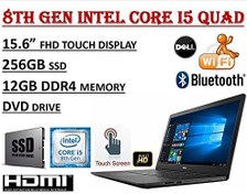 تصویر لپ تاپ "15.6 مدل Dell Inspiron 15 5000 / پردازنده i5-8250U Quad Core/ رم 12GB DDR4 RAM / هارد 1TB Hard Drive / کارت گرافیک Intel HD Graphics 620 Dell Inspiron 15 5000 High Performance i5570 15.6" FHD Touch Laptop ~ 8th Gen. i5-8250U Quad Core ~ 12GB DDR4 RAM ~ 1TB Hard Drive ~ DVDRW ~ Backlit Keyboard ~ USB 3.1 ~ WiFi BT ~ Windows 10