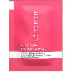 تصویر پد جوان کننده لایه بردار پوست آلفا هیدروکسی 7% هیالورونیک اسید LA FARRERR مخصوص پوست صورت و گردن 30PCS 