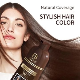 تصویر شامپو رنگ قهوه ای کلاژن روغن آرگان 
