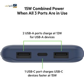 تصویر پاوربانک بلکین مدل BPB011btBK ظزفیت 10000 میلی آمپر Belkin Power Bank BPB011btBK 10000 mAh