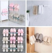 تصویر هولدر دمپایی و حوله همه کاره سه تایی 