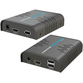 تصویر توسعه دهنده کی وی ام HDMI لنکنگ مدل Lenkeng HDMI Extender LKV373KVM-RX 