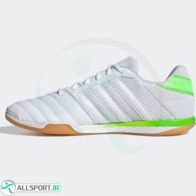 تصویر کفش فوتسال آدیداس تاپ سالا طرح اصلی Adidas Top Sala IC White Green 