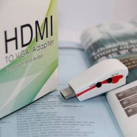 تصویر تبدیل HDMI به VGA بدون کابل ا HDMI Male To VGA Female and Audio Adapter HDMI Male To VGA Female and Audio Adapter