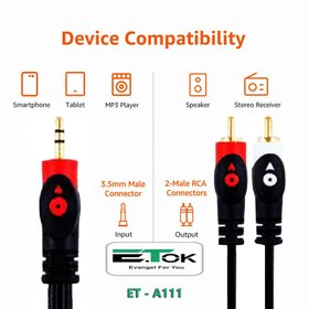 تصویر کابل 1 به 2 صدا 
