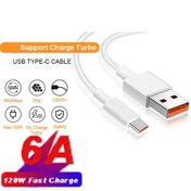 تصویر کابل شارژ توربو شیائومی USB به USB-C مدل 6A Turbo طول 1 متر MI TURBO CHARGE CABLE