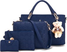 تصویر Soperwillton Handbag for Women Fashion Tote Shoulder Bag Top-Handle Handbags Satchel Purse Set 4pcs - ارسال 10 الی 15 روز کاری 