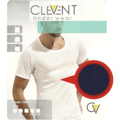 تصویر زیرپوش مردانه نیم آستین رنگ سرمه ای clevent کد:u113-3 