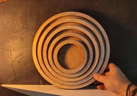 تصویر سینی پذیرایی ۱۵ تیکه چوبی 