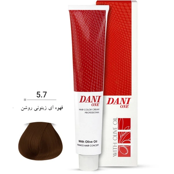 دنی‌وان رنگ‌مو 5.7 سری زیتونی دارای افشره زیتون 100 میلی لیتر-ورسکالا