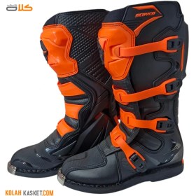 تصویر بوت موتور سواری اسکایکو SCYCO کراسی مشکی نارنجی SCYCO Cross Motorcycle Boots Black Orange