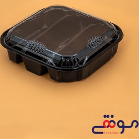 تصویر ظرف نفیس مربع 3 خانه مشکی (تعداد درکارتن300) 