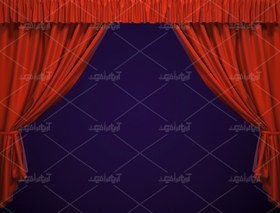 تصویر دانلود عکس با کیفیت پرده نمایش مخملی قرمز با زمینه سیاه 