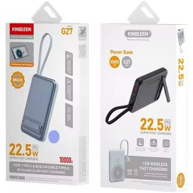 تصویر پاور بانک وایرلس شارژKINGLEEN 10000 مدل G27 KINGLEEN 10000 Wireless Charging Power Bank Model G27