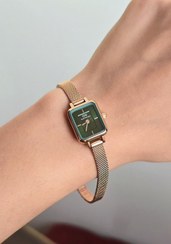 تصویر ساعت دنیل مینی رزگلد صفحه سبز 