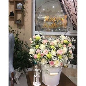 تصویر خرید گل تولد و بادکنک عاشقانه 8456 
