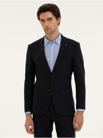 تصویر کت کاچارل اورجینال Cacharel 973103 Navy Blue Slim Fit Jacket 50276629-VR033 