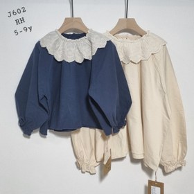 تصویر شومیز دخترانه - سرمه ای / سایز 