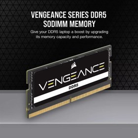 تصویر رم لپ تاپ DDR5 تک کاناله 4800 مگاهرتز CL40 کورسیر VENGEANCE ظرفیت 16 گیگابایت Corsair Vengeance DDR5 16GB 4800MHz CL40 Single Channel Ram