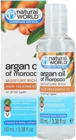 تصویر روغن مو آرگان ارگانیک نچرال ورد ا Natural World Argan Oil of Morocco Hair Treatment Oil 100ml Natural World Argan Oil of Morocco Hair Treatment Oil 100ml