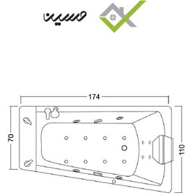 تصویر جکوزی زرین آب مدل ۷۷۷ سایز (75)110*175 
