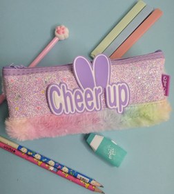 تصویر جامدادی تک زیپ cheer up - آبی 