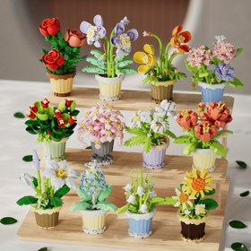 تصویر لگو گل با گلدان 