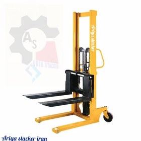 تصویر استاکر دستی با ظرفیت ۲تن ارتفاع حداکثر ۱/۷۰ لوازم آلمان Hand stacker with a capacity of 2 tons and a maximum height of 1/70 German spare parts