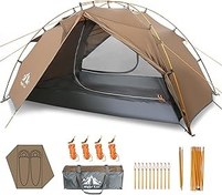 تصویر چادرهای کوله پشتی گربه شب 2 نفر تنظیم سریع چادر اردو Night Cat Backpacking Tents 2 Persons Fast Setup Hiking Camp Tent with Aluminium Pole Double Layers Two Doors Waterproof Lightweight Compact 7x4.4ft