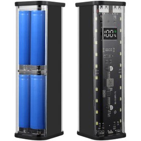 تصویر کیس پاوربانک Transparent فست شارژ 8 باتری 22.5W مدل BQ-S18PD (مشکی) 