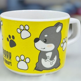 تصویر ظرف غذای بامبو طرح سگ 