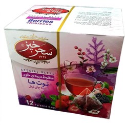 تصویر دمنوش مخلوط توت ها و چای ترش سحرخیز بسته ۱۲ عددی 