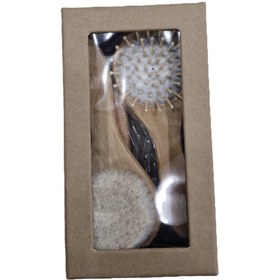 تصویر شانه و برس چوبی 