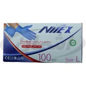 تصویر دستکش بدون پودر لاتکس 100 عددی سایز بزرگ 