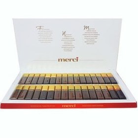 تصویر شکلات کادویی مرسی قرمز ۴۰۰ گرمی merci ا merci merci