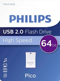 تصویر فلش مموری فیلیپس (Philips) مدل Pico ظرفیت 64 گیگابایت فلش مموری فیلیپس