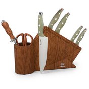 تصویر سرویس چاقو آشپزخانه لایف اسمایل مدل NSEL 1 LIFE SMILE NSEL-1 Stainless Steel Knife Set