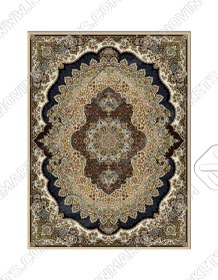 تصویر قالی سلیمان کلکسیون ساینا طرح سایه بژ تیره Solomon carpet Sayna Collection