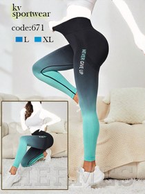 تصویر لگ کمر پهن ورزشی زنانه سابلی کد 0033 Sabley womens sports wide waist leggings code 0033