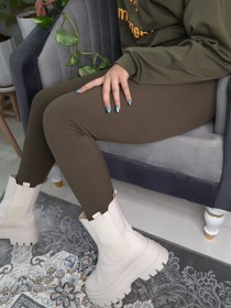 تصویر لگ زنانه تسلا کمر گنی ۱۰ سانت کبریتی رنگ طوسی 