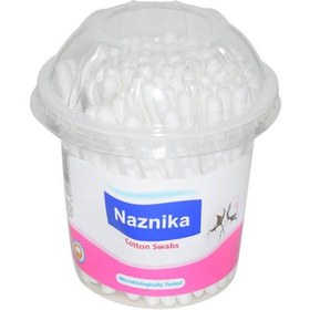 تصویر گوش پاک کن نازنيکا بسته 100 عددی Naznika Cotton Swabs 100 Count