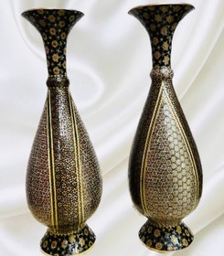 تصویر گلدان خاتم کاری Inlaid vase