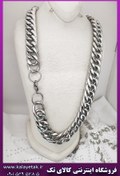 تصویر زنجیر کارتیه کلفت نقره ای ۱۸ میل استیل 