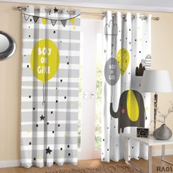 تصویر پرده چاپی کودک و نوجوان طرح فیل کد R851 